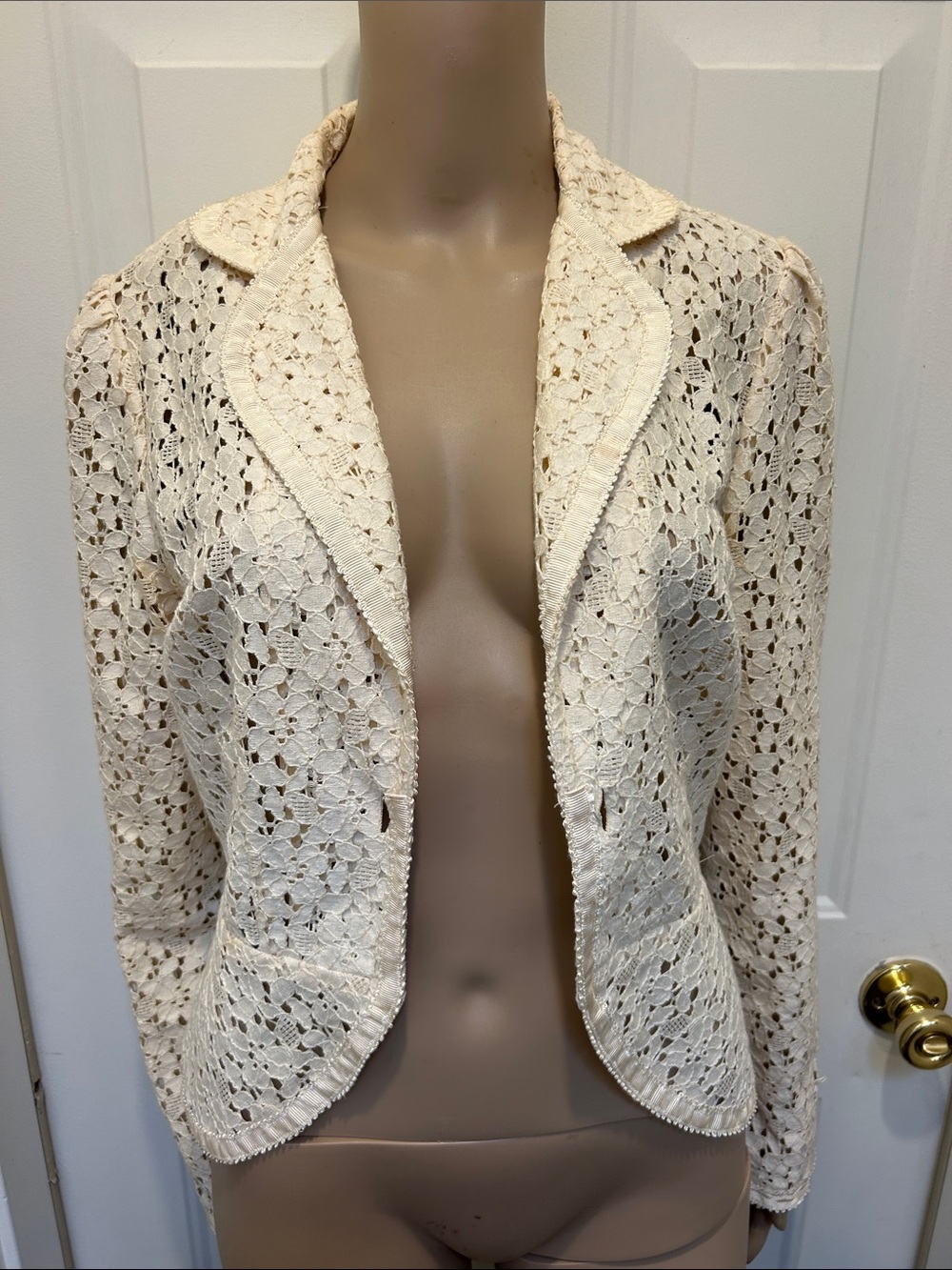 The Limited Cream Lace Blazer Jacket Boho Western Romantic Victorian 8